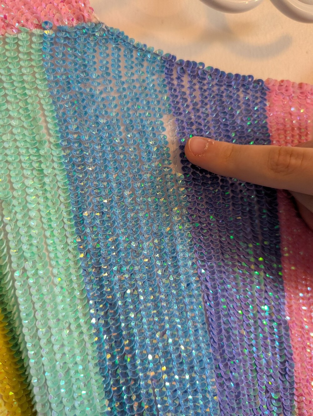 NWT Retrofête Gabrielle Sequin Robe Dress Rainbow Stripe Size M - Picture 7 of 13